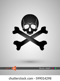 Vector halftone skulls. Skull icon. Symbol of death, danger, war, death, pirate. Object on a white background.
