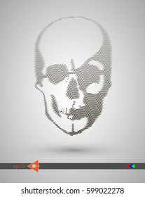 Vector halftone skulls. Skull icon. Symbol of death, danger, war, death, pirate. Object on a white background.