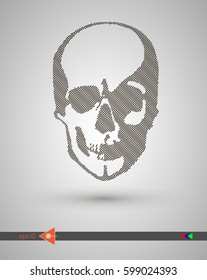 Vector halftone skulls. Skull icon. Symbol of death, danger, war, death, pirate. Object on a white background.