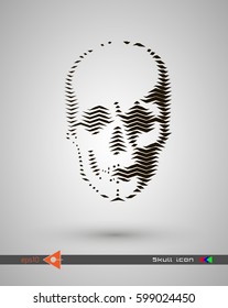 Vector halftone skulls. Skull icon. Symbol of death, danger, war, death, pirate. Object on a white background.
