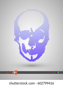 Vector halftone skulls. Skull icon. Symbol of death, danger, war, death, pirate. Object on a white background.
