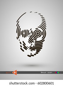 Vector halftone skulls. Skull icon. Symbol of death, danger, war, death, pirate. Object on a white background.