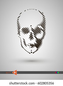 Vector halftone skulls. Skull icon. Symbol of death, danger, war, death, pirate. Object on a white background.