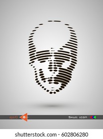 Vector halftone skulls. Skull icon. Symbol of death, danger, war, death, pirate. Object on a white background.
