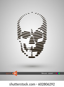 Vector halftone skulls. Skull icon. Symbol of death, danger, war, death, pirate. Object on a white background.