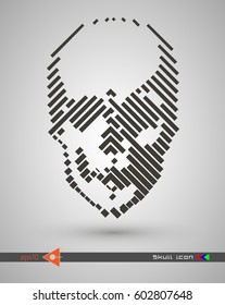 Vector halftone skulls. Skull icon. Symbol of death, danger, war, death, pirate. Object on a white background. 