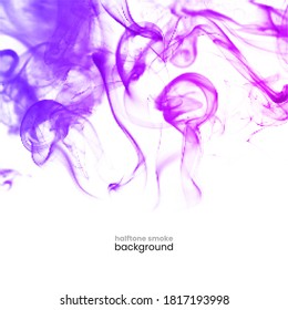 Vector halftone smoke background. Vibrant gradient smoke on white. Stock vector illustration.
