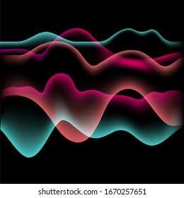 Vector halftone smoke effect. Bright abstract background. Retro 80s style colors and textures.