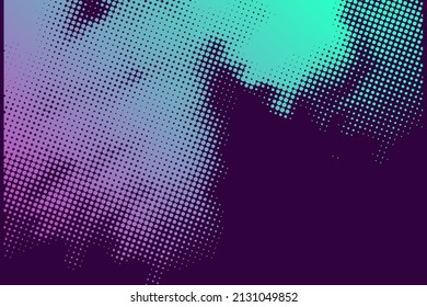 Vector halftone smoke effect. Vibrant abstract background. Retro 80's style colors and textures.