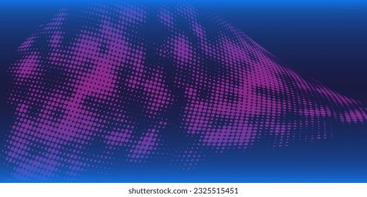 Vector halftone smoke effect. Vibrant abstract background. Retro 80's style colors and textures.
