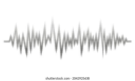 Vector halftone sound wave background.