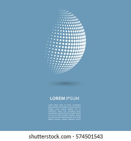 Vector halftone spheres. Design element with shadow.