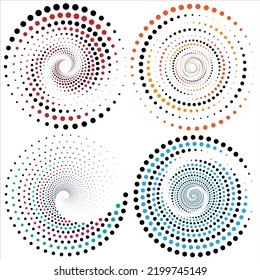 vector halftone spiral collection images design