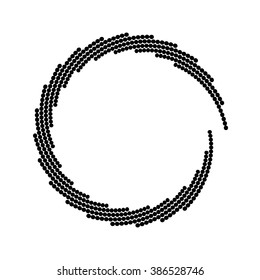 Vector halftone spiral design element.