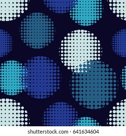 Vector halftone spotted background. Seamless pattern.
