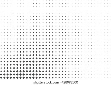 Vector halftone square. Black squares on white background.