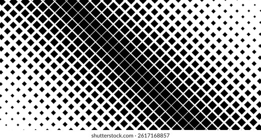 Vector Halftone squares abstract background. Black and white pattern. Hipster fashion design print. Geometric design on a white background. Healthcare, science and medicine background.