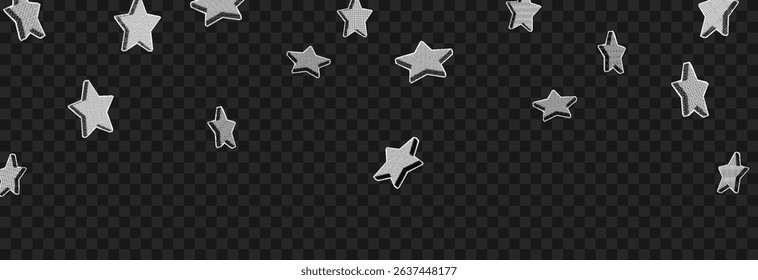 Vector halftone stars png. Retro pop art halftone stars for collage. Stars cut out of newspaper.