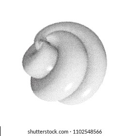 Vector Halftone Stippled Geometric Figure Illustration - 3D Infinity  Torus Knot Loop
