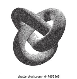 Geometrische Abbildung der Vektorhalftone mit Stippling - 3D Infinity Torus Knoten Loop