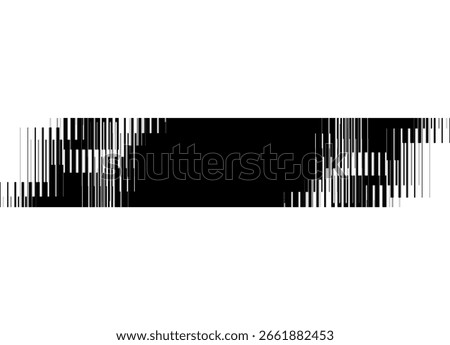 Vector halftone stripe of abstract broken lines. Design element for equipment, sportswear, video, cover, advertising. Pattern with place for text. Sports vector background