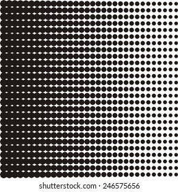 Vector halftone texture black dots on white background