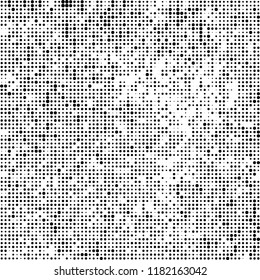 Vector halftone texture. Black and white abstract background. Chaotic pattern of dots