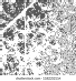 Vector halftone texture. Black and white abstract background. Chaotic pattern of dots
