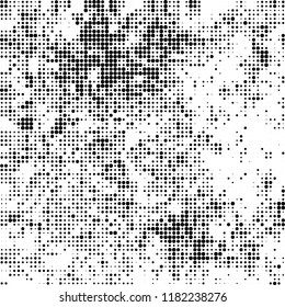 Vector halftone texture. Black and white abstract background. Chaotic pattern of dots