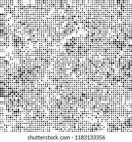Vector halftone texture. Black and white abstract background. Chaotic pattern of dots