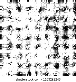 Vector halftone texture. Black and white abstract background. Chaotic pattern of dots