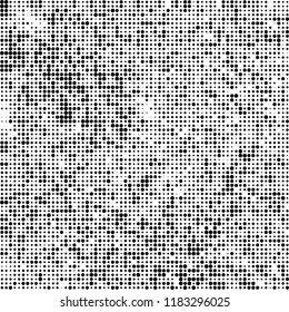 Vector halftone texture. Black and white abstract background. Chaotic pattern of dots