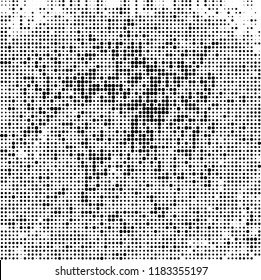Vector halftone texture. Black and white abstract background. Chaotic pattern of dots