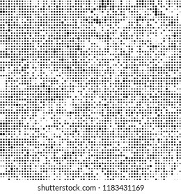 Vector halftone texture. Black and white abstract background. Chaotic pattern of dots