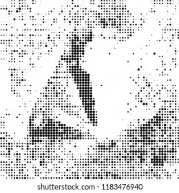 Vector halftone texture. Black and white abstract background. Chaotic pattern of dots