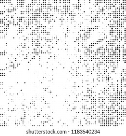 Vector halftone texture. Black and white abstract background. Chaotic pattern of dots