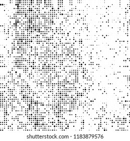 Vector halftone texture. Black and white abstract background. Chaotic pattern of dots