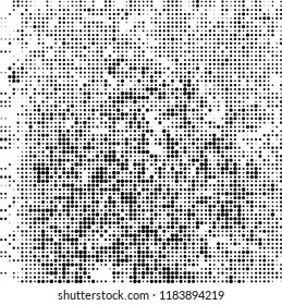 Vector halftone texture. Black and white abstract background. Chaotic pattern of dots