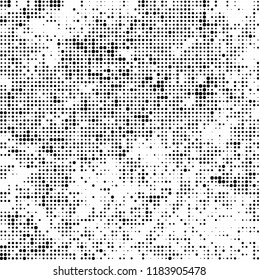 Vector halftone texture. Black and white abstract background. Chaotic pattern of dots