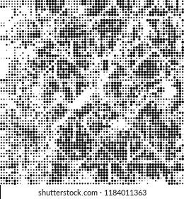 Vector halftone texture. Black and white abstract background. Chaotic pattern of dots