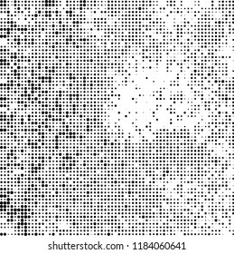 Vector halftone texture. Black and white abstract background. Chaotic pattern of dots