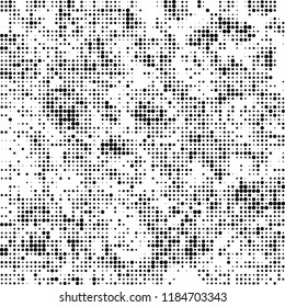 Vector halftone texture. Black and white abstract background. Chaotic pattern of dots