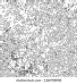Vector halftone texture. Black and white abstract background. Chaotic pattern of dots