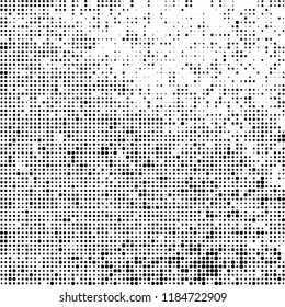 Vector halftone texture. Black and white abstract background. Chaotic pattern of dots