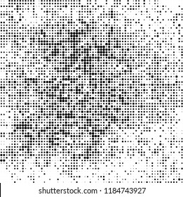 Vector halftone texture. Black and white abstract background. Chaotic pattern of dots