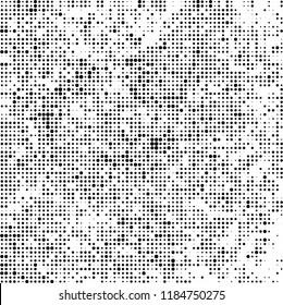 Vector halftone texture. Black and white abstract background. Chaotic pattern of dots