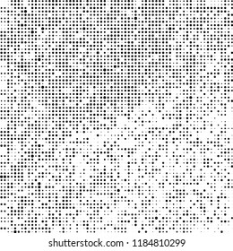 Vector halftone texture. Black and white abstract background. Chaotic pattern of dots