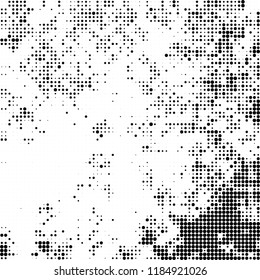 Vector halftone texture. Black and white abstract background. Chaotic pattern of dots