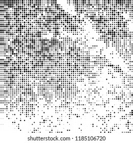 Vector halftone texture. Black and white abstract background. Chaotic pattern of dots