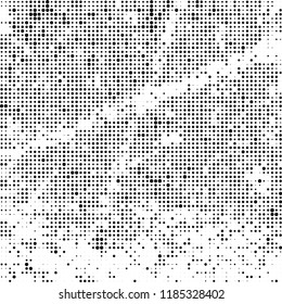 Vector halftone texture. Black and white abstract background. Chaotic pattern of dots